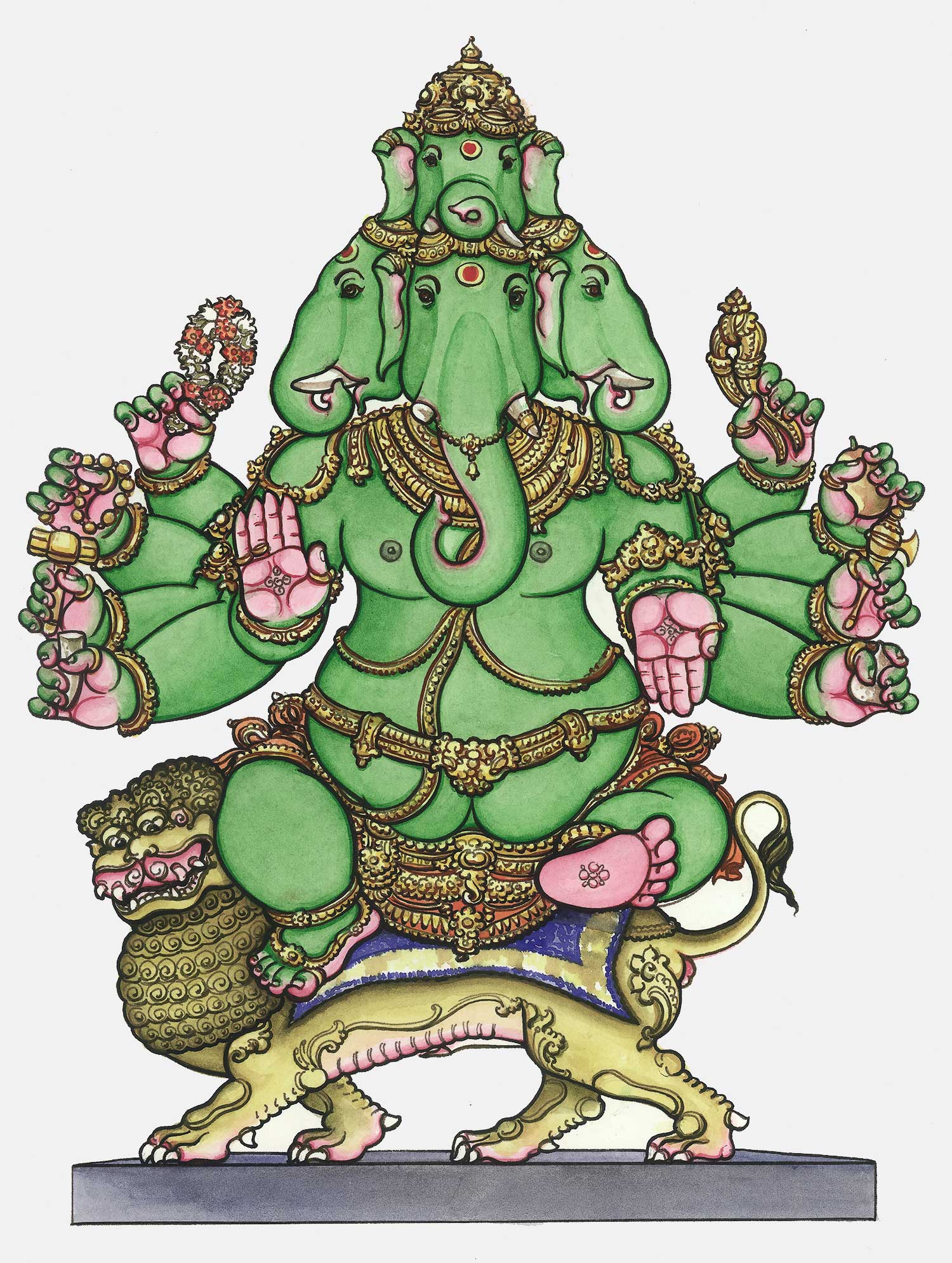 web ready heramba ganapati ganesha iconograhy