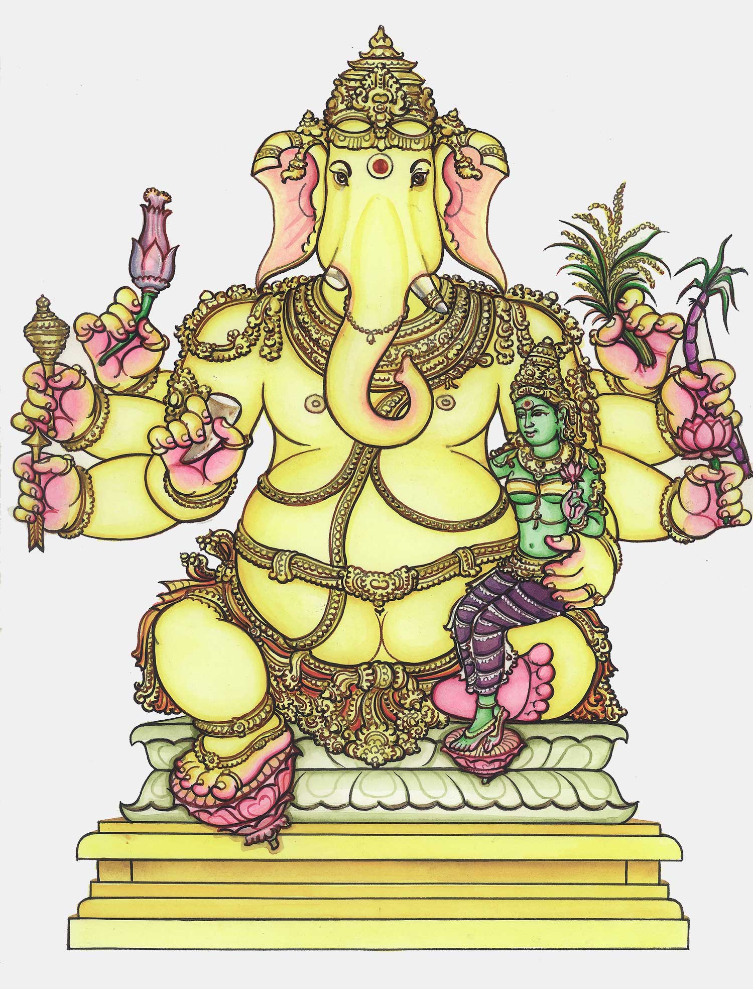 web ready urdhva ganapati ganesha iconograhy