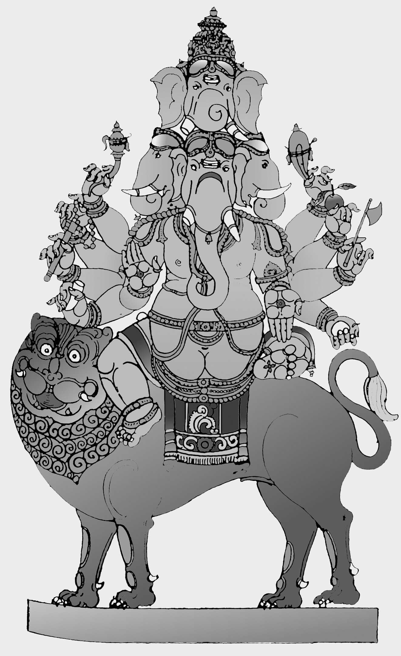 web ready heramba ganapati ganesha iconograhy 1