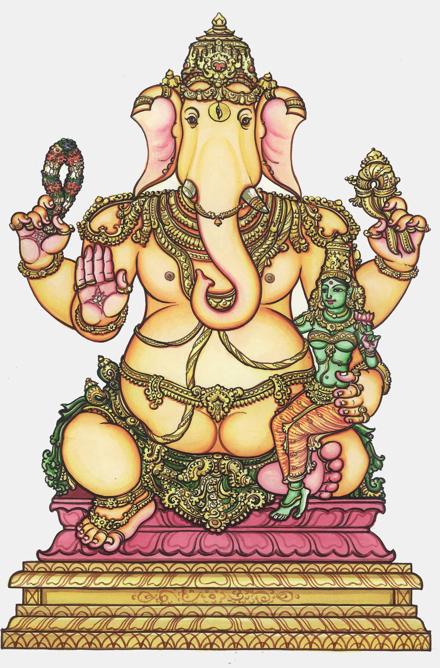 web ready shakti ganapati ganesha iconograhy