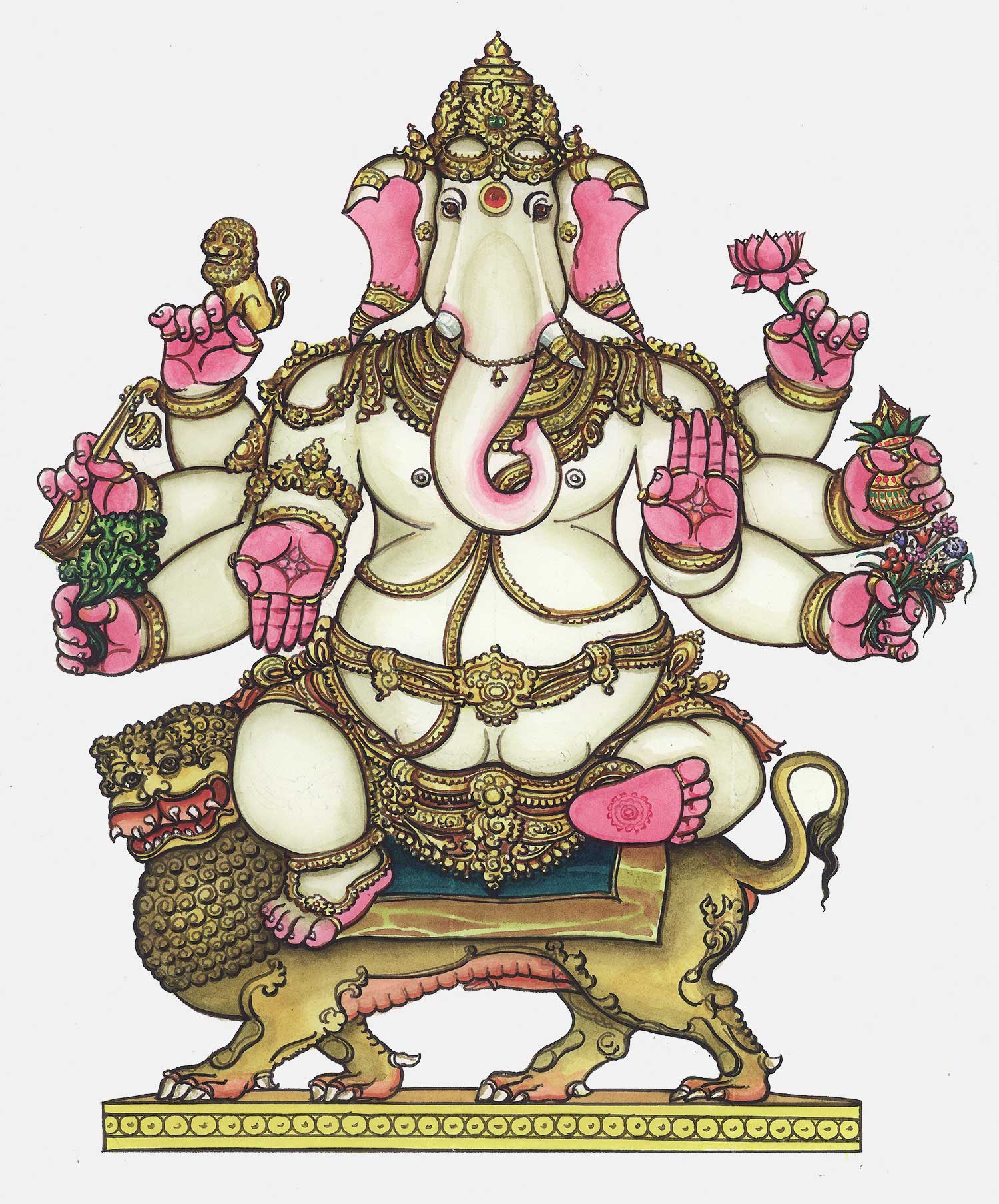 web ready simha ganapati ganesha iconograhy