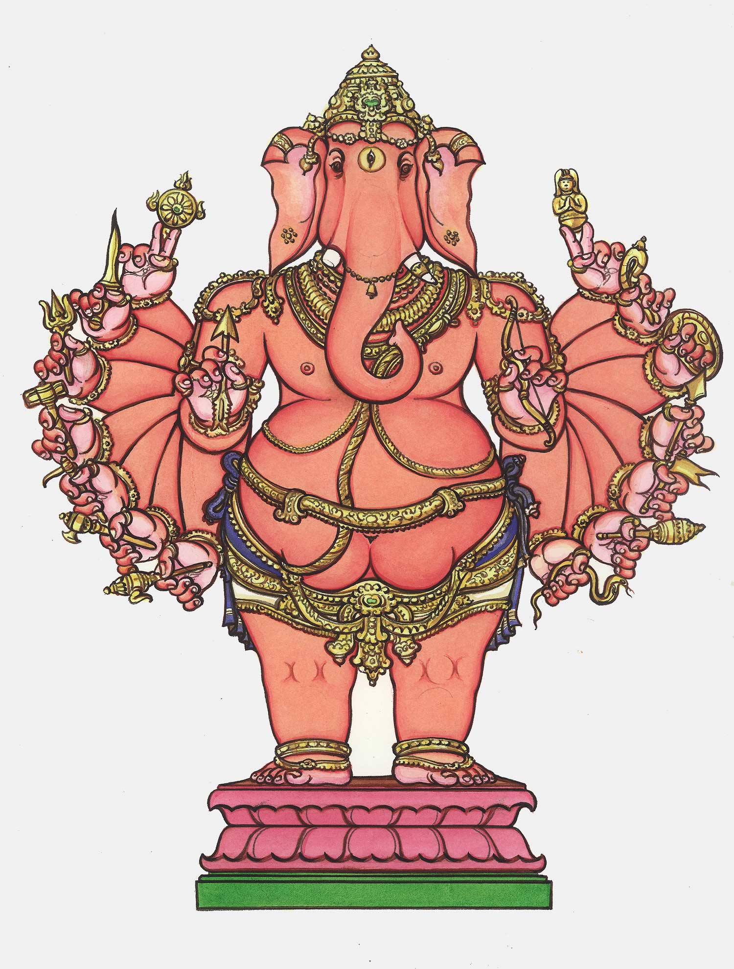 web ready veera ganapati ganesha iconograhy