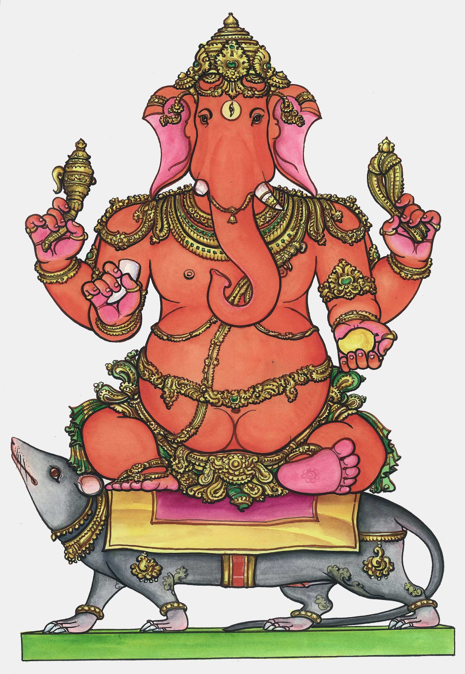 web ready srushti ganapati ganesha iconograhy