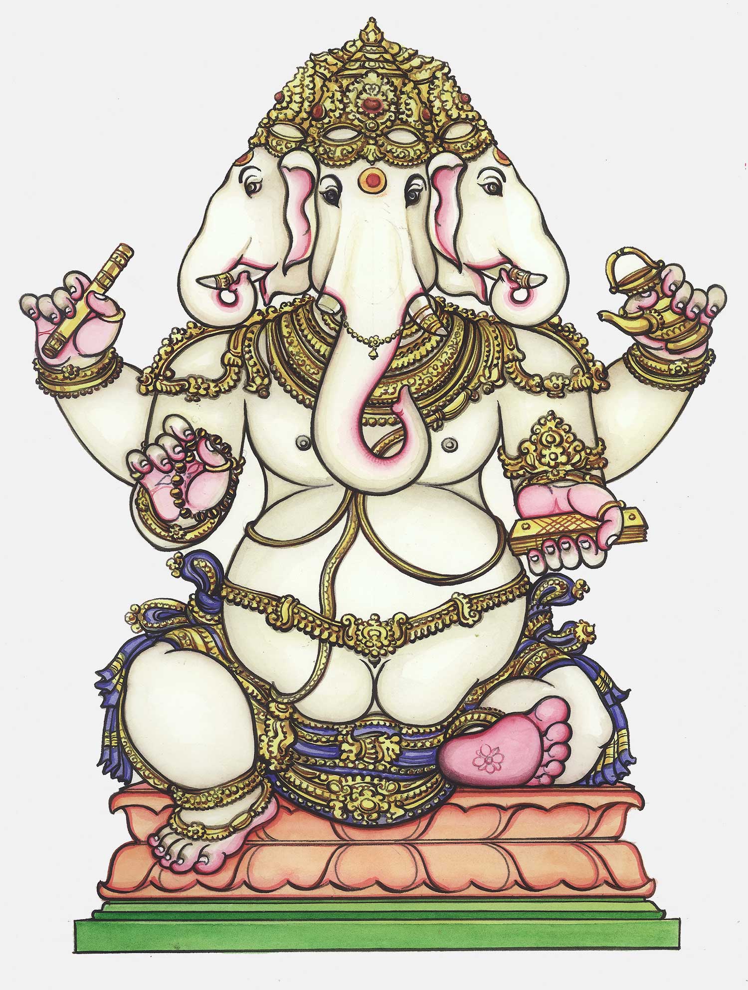 web ready dwija ganapati ganesha iconograhy