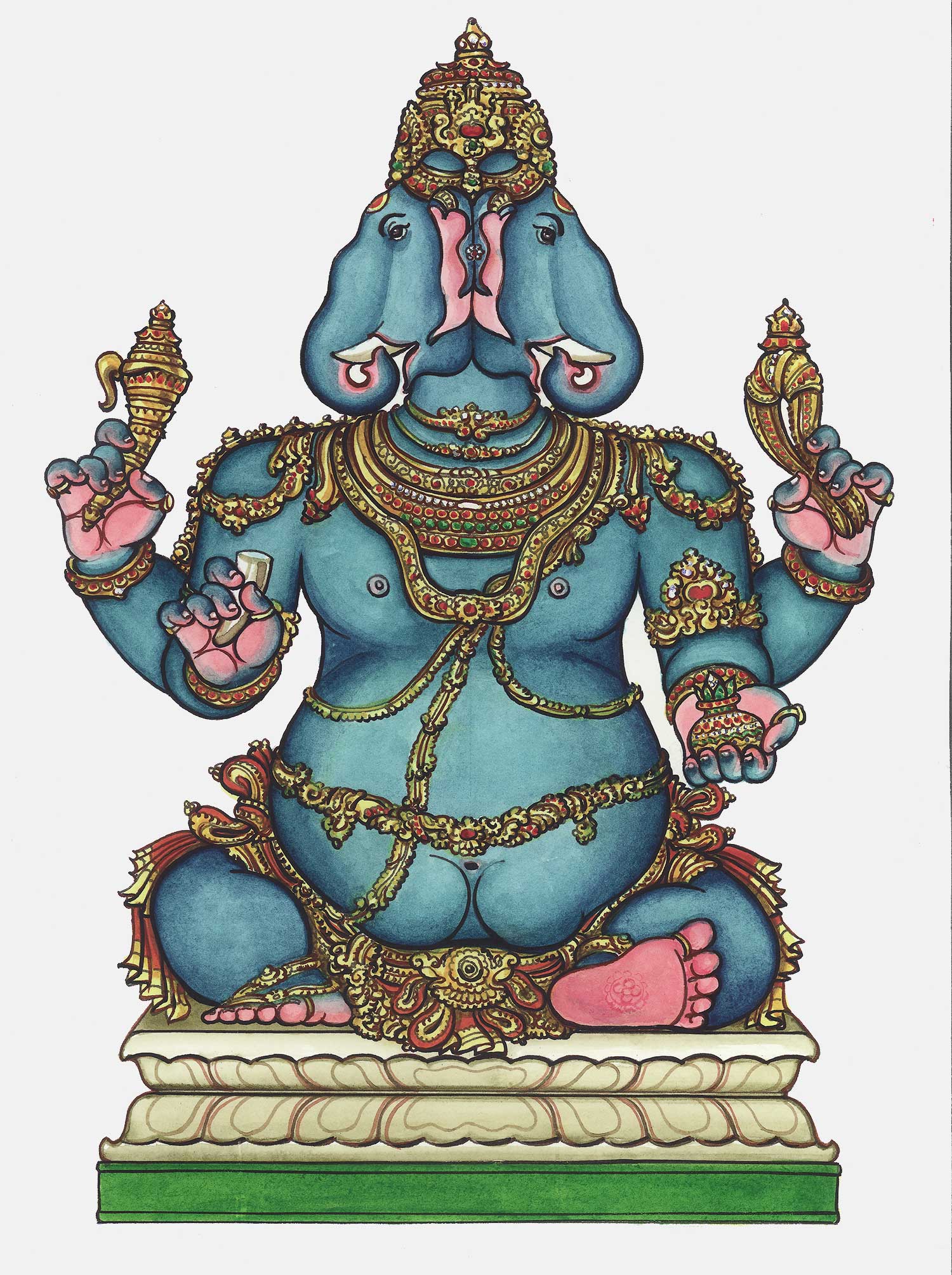 web ready dwimukha ganapati ganesha iconograhy