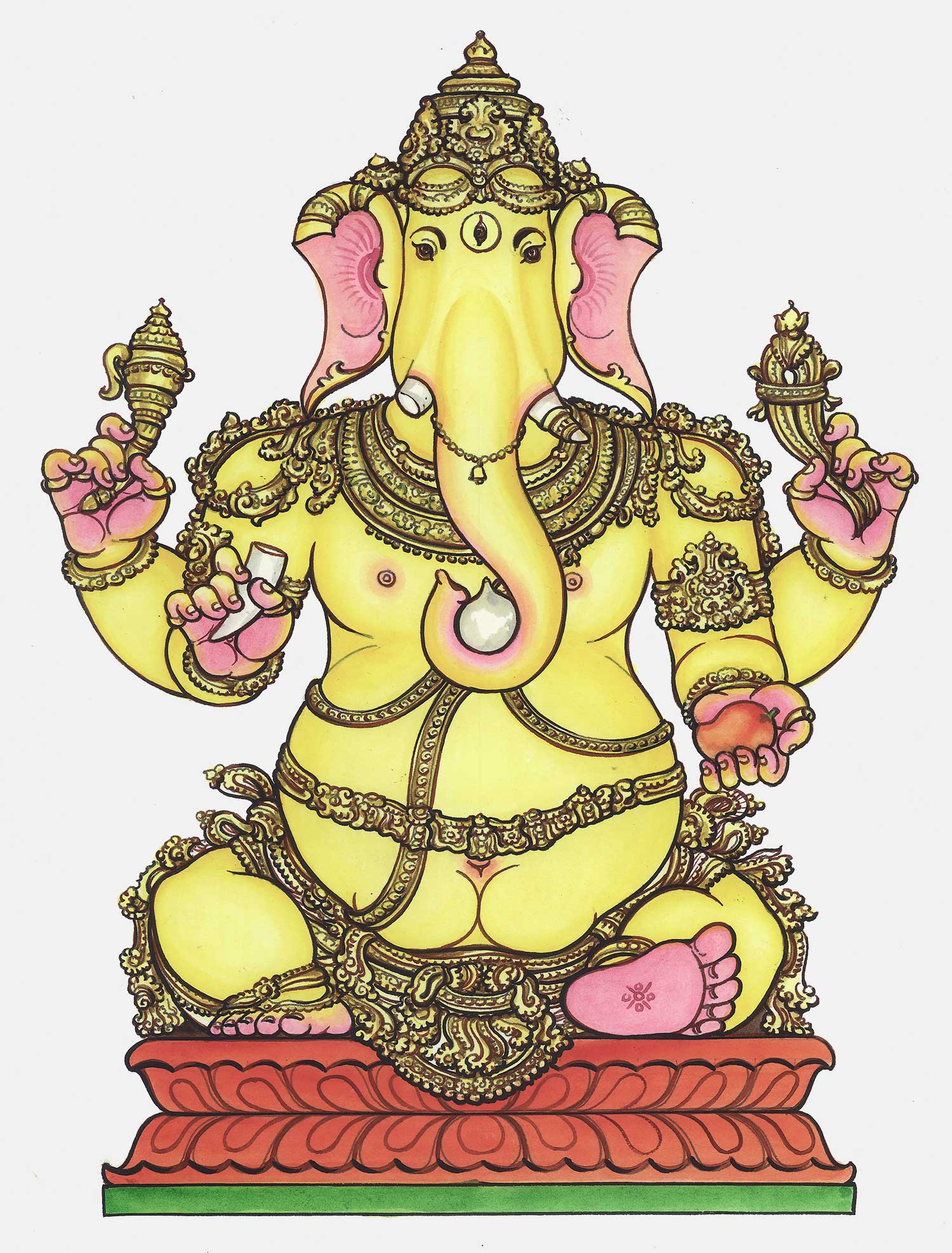 web ready triakshara ganapati ganesha iconograhy