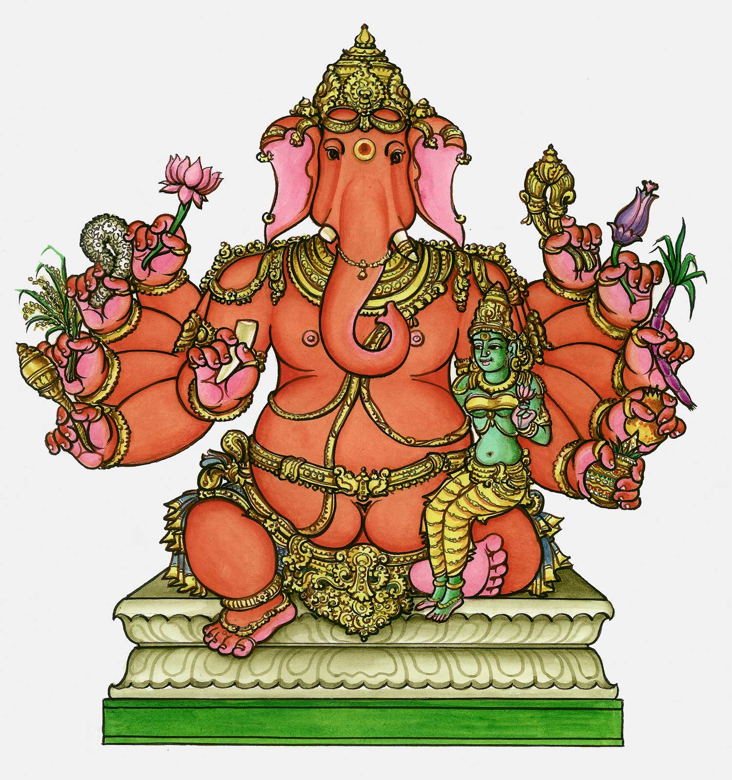 web ready uddanda ganapati ganesha iconograhy