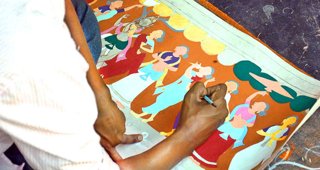 Making Pattachitra Painting-5