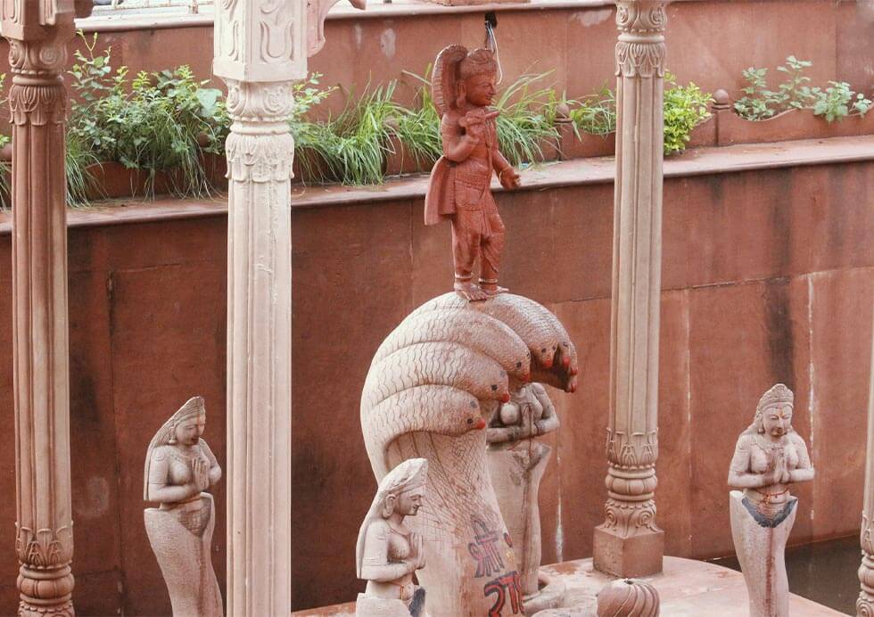 statue of stone kaliya in Mathura