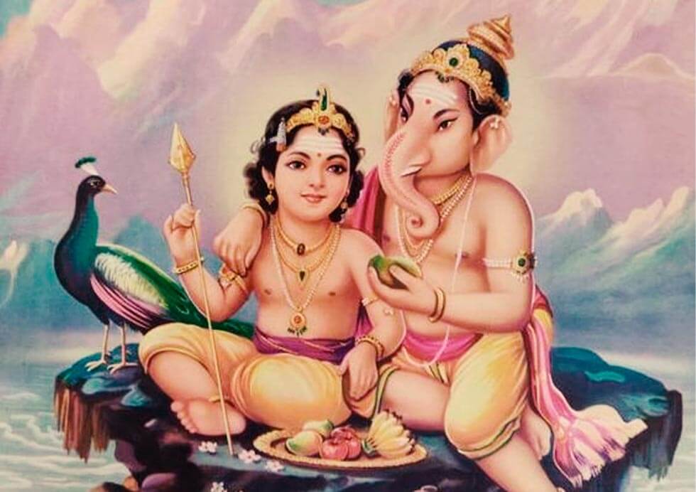 Ganesha outsmarted kartikeya