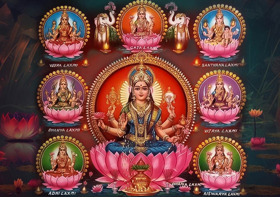 Iconography eight forms of lakshmi