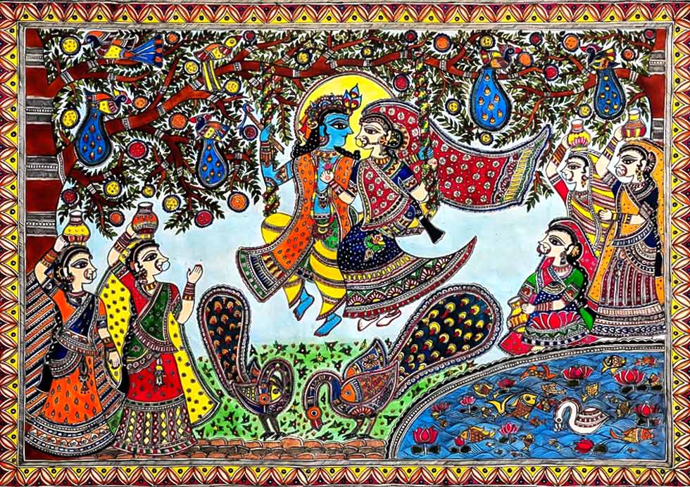 Exploring the elegance of radha krishna in madhubani paintings Cottage9 blog