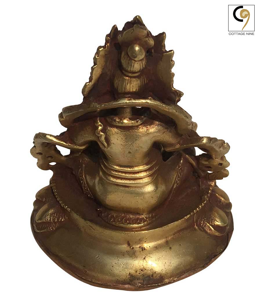 Exotic India Kubera-The Dieu De La Richesse, Doré, Taille : 8,9 X 17,8 X 14,2 Cm