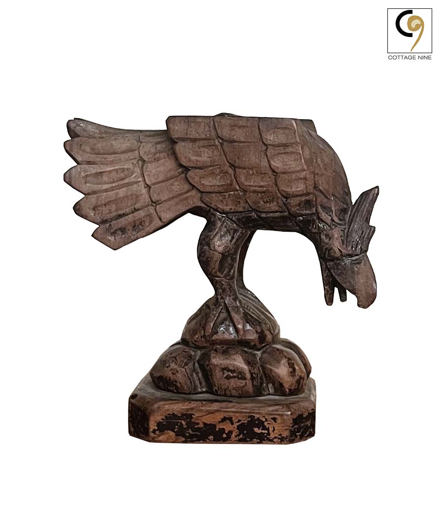Buy Wooden Eagle Figurine | Hand Carved Showpiece | Cottage9