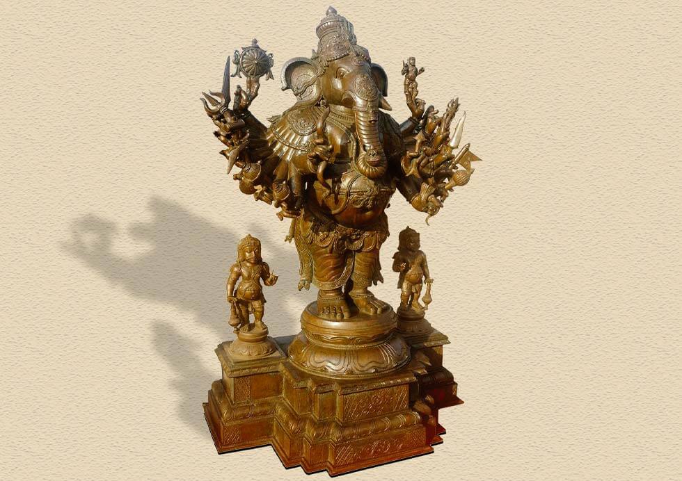 Veera Ganapati - The Form in which Ganesha Defeated Mushikasura