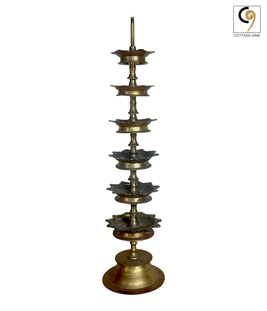 Buy this Vintage Brass Lamp Stack from Karnataka | Cottage9