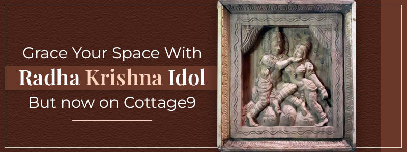radha krishna wood carved wall art