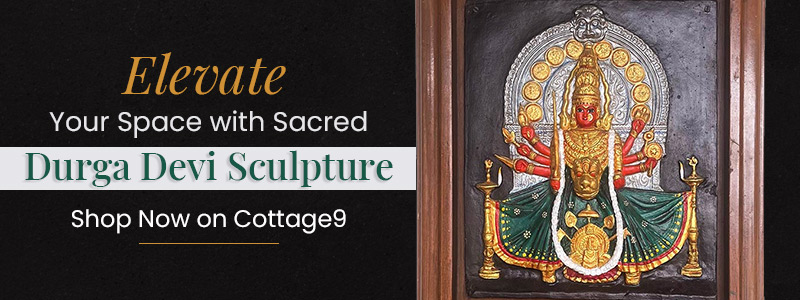 rare old wooden panel of durga devi sculpture in resin art of kerala