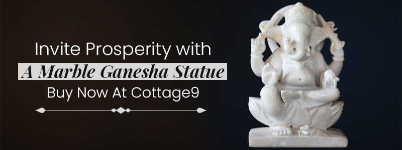 Carved marble ganesha statue