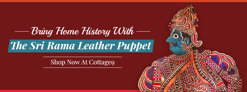 80 year old leather puppet of sri rama from andhra pradesh
