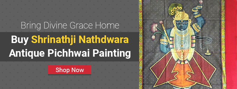Shrinathji of nathdwara in antique style pichhwai painting