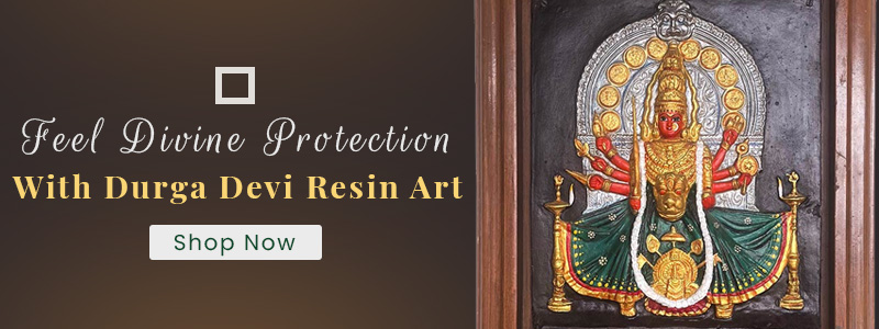 Ten armed seated devi copper statue