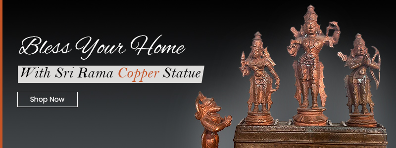 sri rama copper statue with sita and others