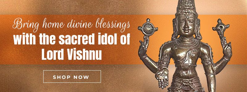 Small bronze idol of vishnu as tirupati balaji
