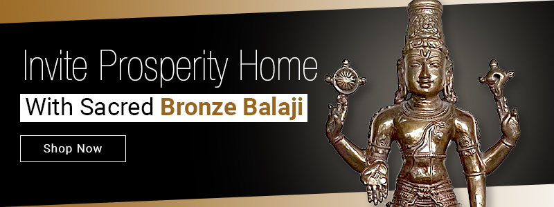 Small bronze idol of vishnu as tirupati balaji