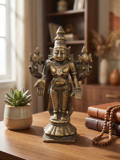Brass Vishnu Srinivasa Statue