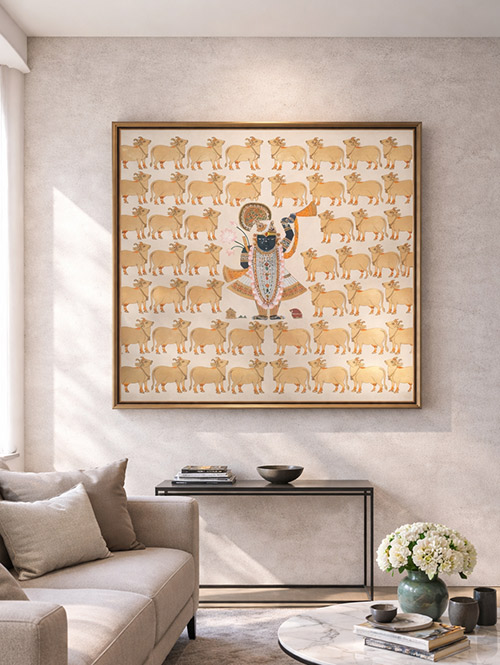 Srinathji Pichwai Painting: Srinathji as Govinda