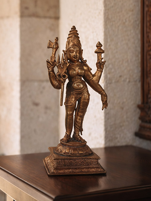 Shiva - Parvati Small Copper Idol as Ardhanareshwara