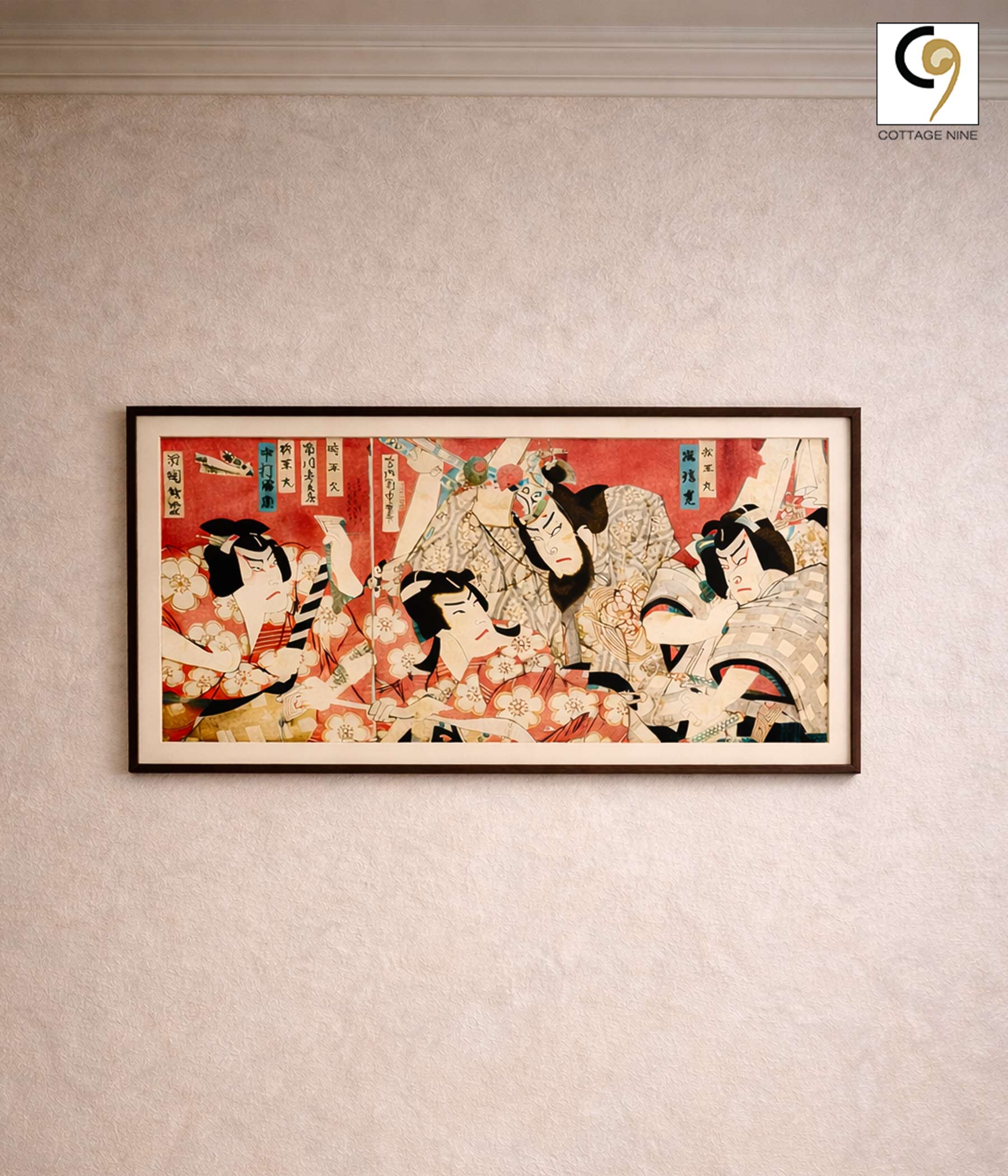 Buy Kabuki Samurai & Peonies 1861 | Japanese Prints | Cottage9