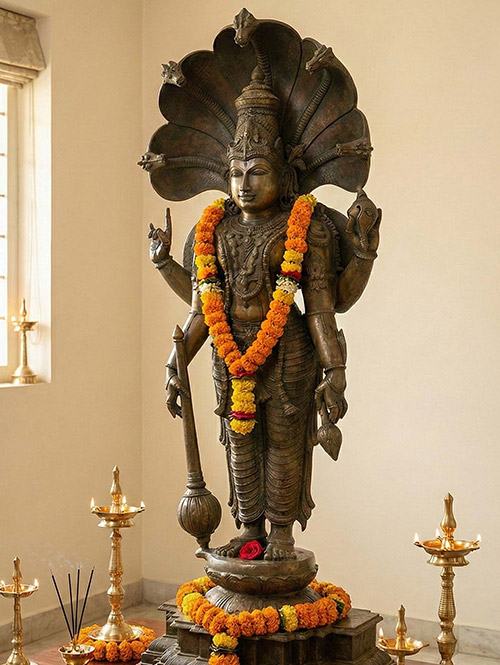 Vishnu – Satyanarayana Rare Bronze Sculpture