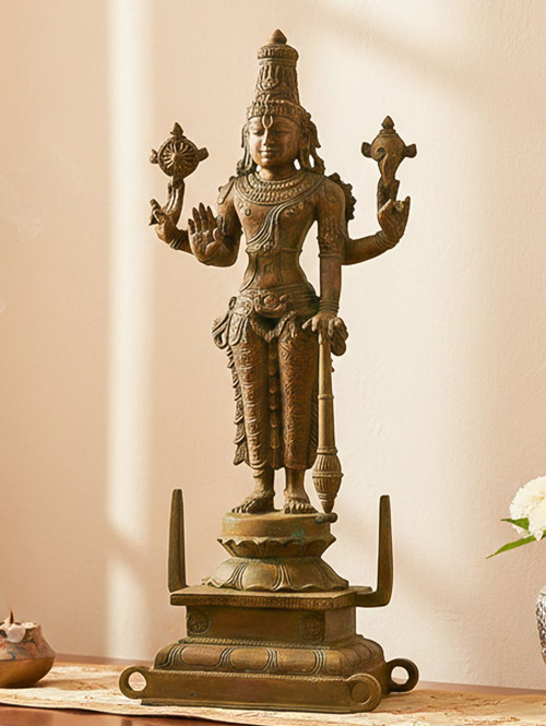 Bronze Idol of Vishnu Varadaraja Perumal