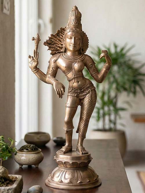 Beautiful Chola Bronze Idol of Shiva Ardhanareshwar
