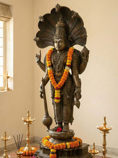 Vishnu – Satyanarayana Rare Bronze Sculpture