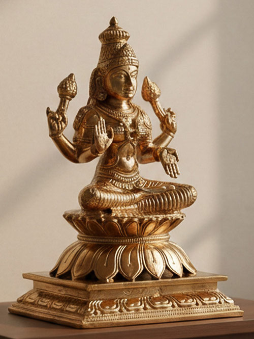 Small Adi Lakshmi Brass Idol