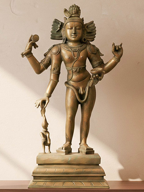 Bhikshatanamurti Shiva Traditional Chola Bronze Statue