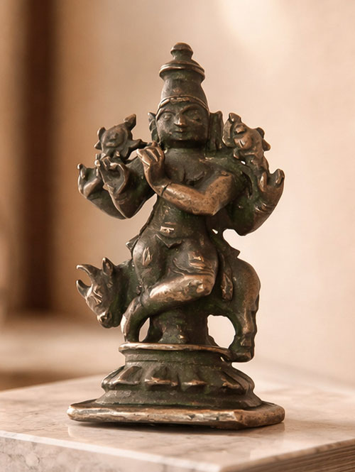 Miniature Venugopala Krishna Copper Idol