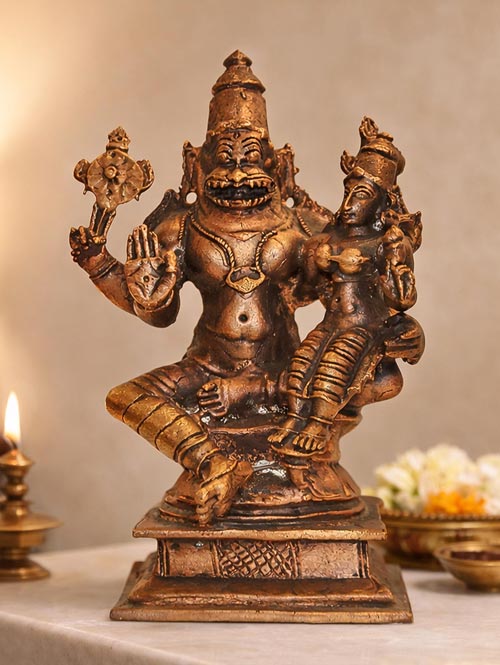Lakshmi Narasimha Antique Replica In Copper