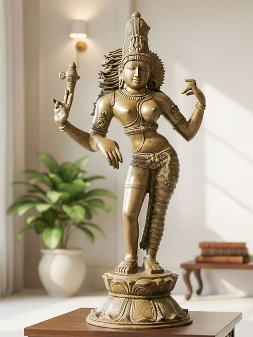 Ardhanarishvara Murti Shiva Bronze Idol