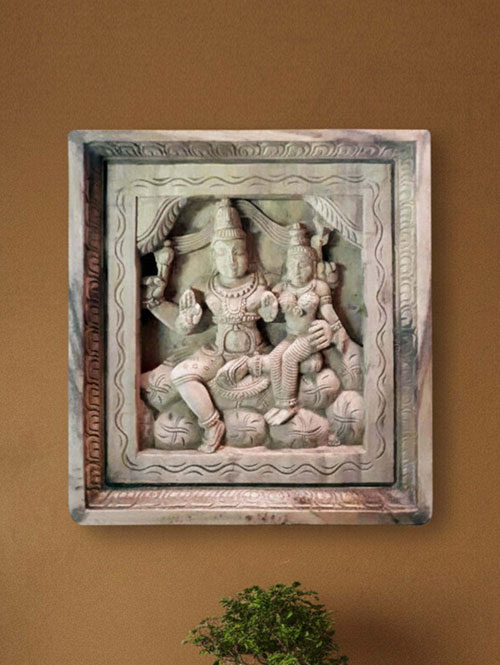 Shiva Parvati Wood Carving