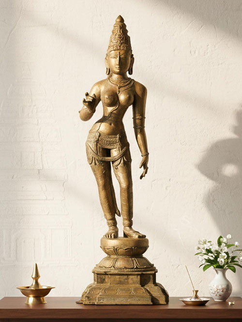 Standing Shivakami Parvati Bronze Idol