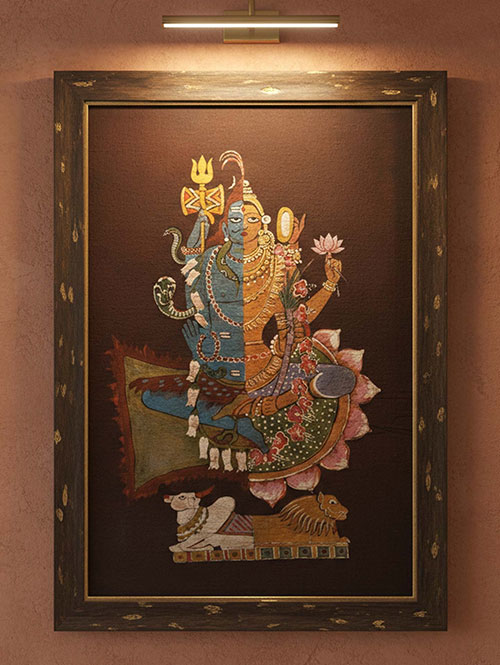 Shiva - Ardhanarishvara Batik Painting