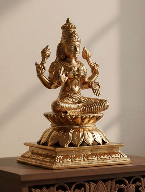 Small Adi Lakshmi Brass Idol