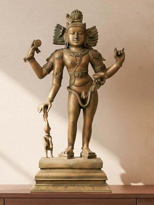 Bhikshatanamurti Shiva Traditional Chola Bronze Statue