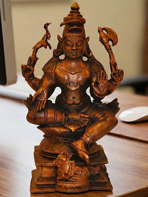 Copper Idol Of Shiva Seated In Sukhasana