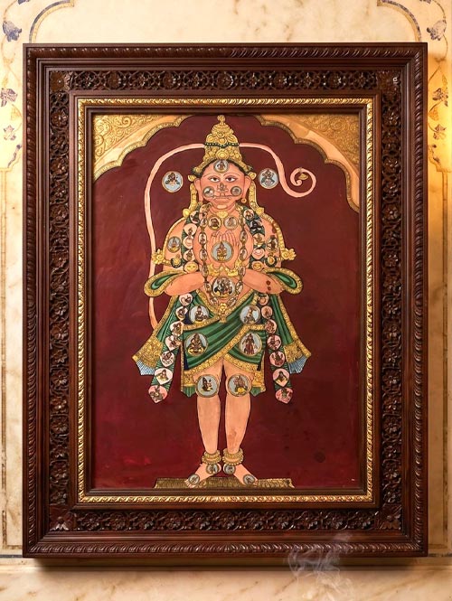 An Old Mysore Painting of Anjaneya Hanuman