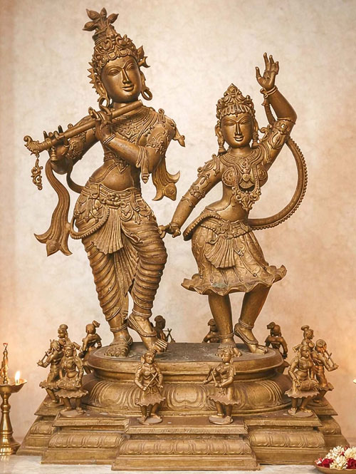Radha-Krishna Maharaas Bronze Statue